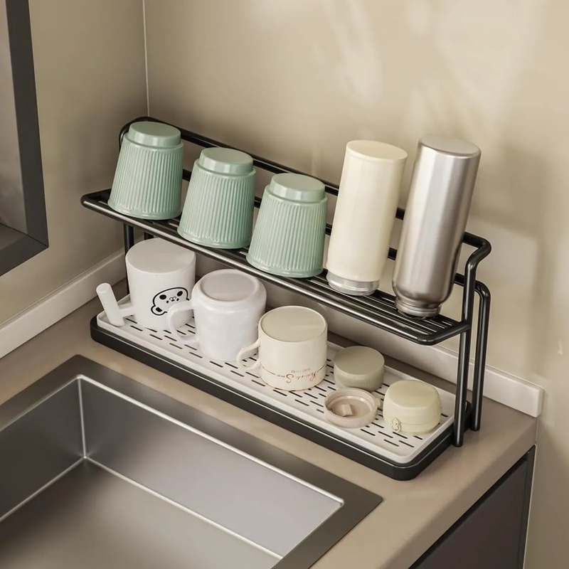 2-Tier Cup Drying Rack With Dr - Home Cooking Recipes review and price