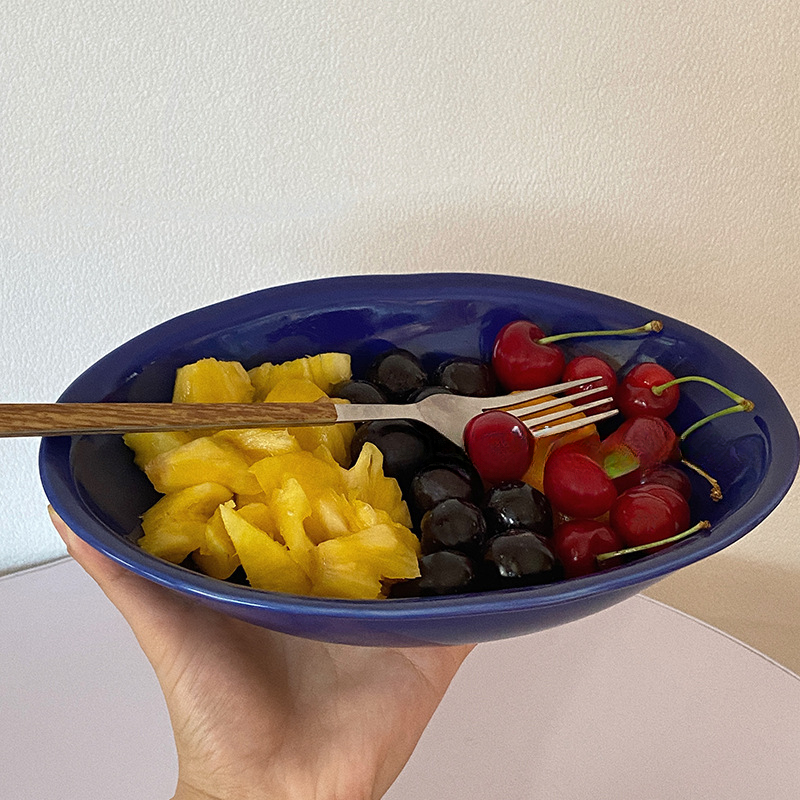Royal Blue Ceramic Salad Bowl  - Home Cooking Recipes review and price
