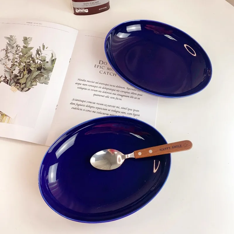 Royal Blue Ceramic Salad Bowl  - Home Cooking Recipes review and price